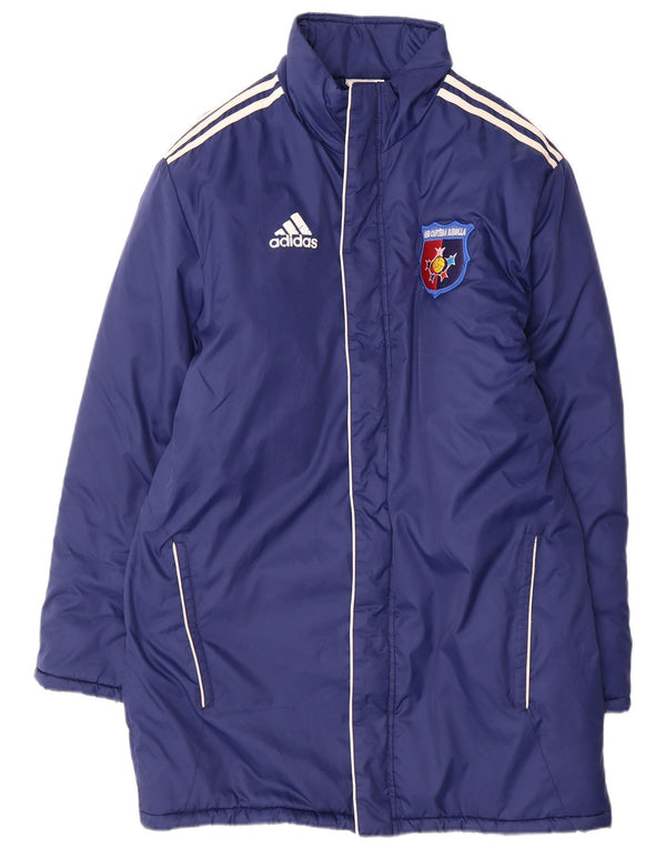 Casaco acolchoado masculino Adidas UI 34/36 pequeno azul nylon