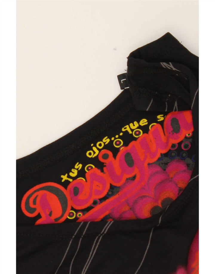 Top de colete gráfico feminino Desigual UK 14 grande preto