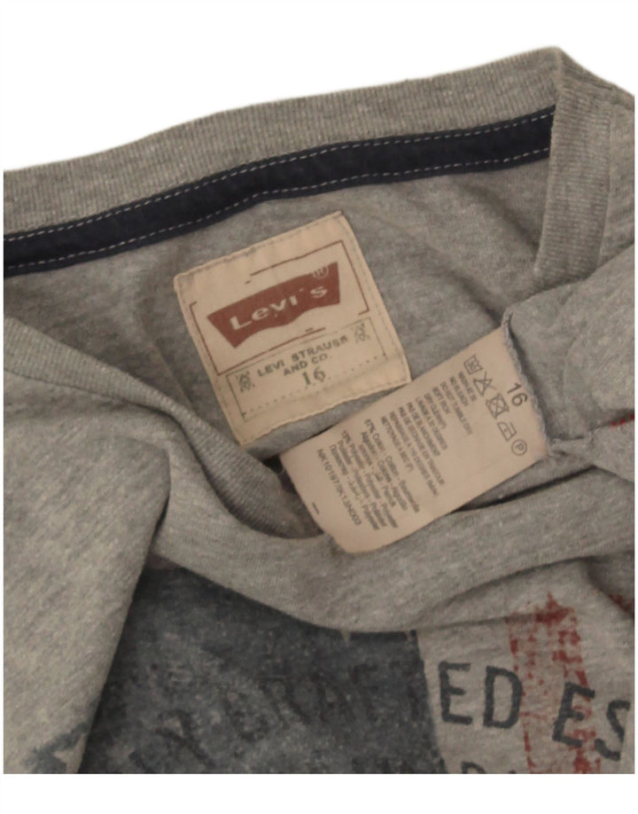 Top gráfico Levi's Boys manga comprida 15-16 anos algodão cinza