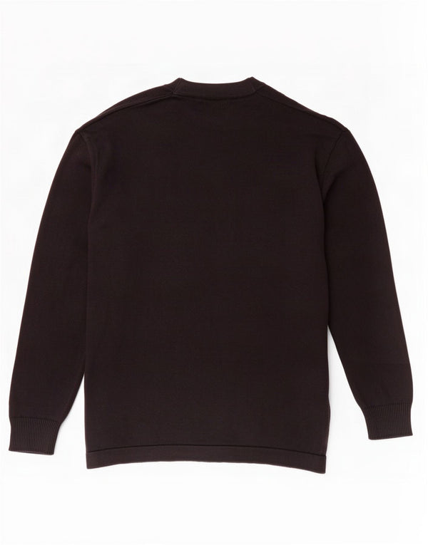 Zara Mens Crew Neck Jumper Sweater XL Black Cotton