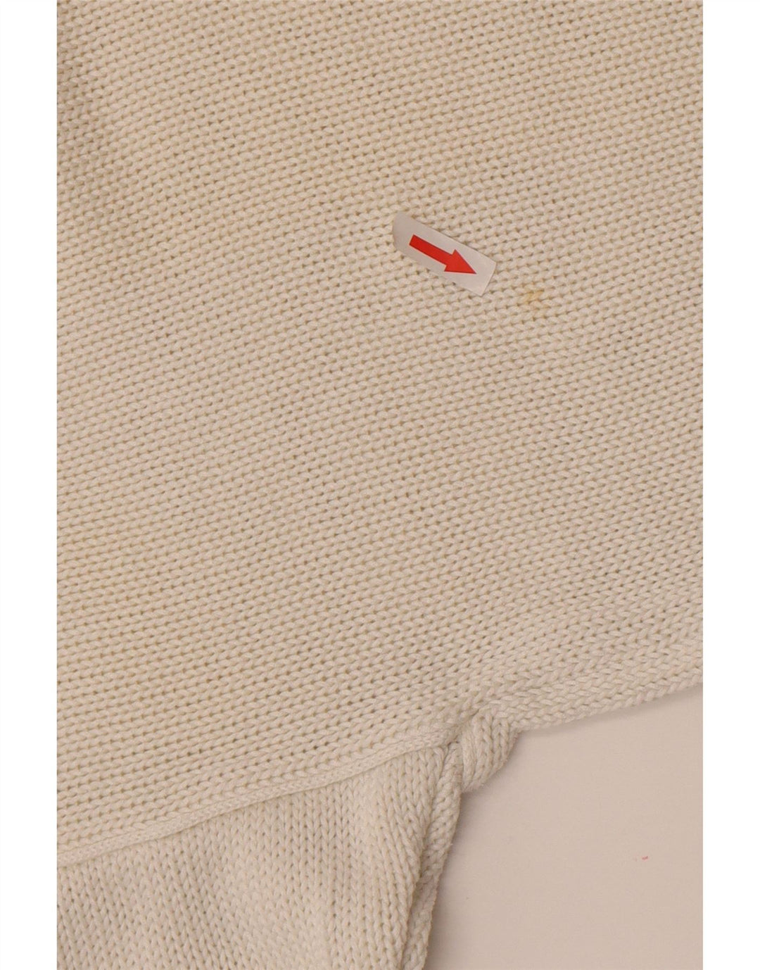 Suéter feminino vintage com decote em V gráfico Reino Unido 14 médio branco