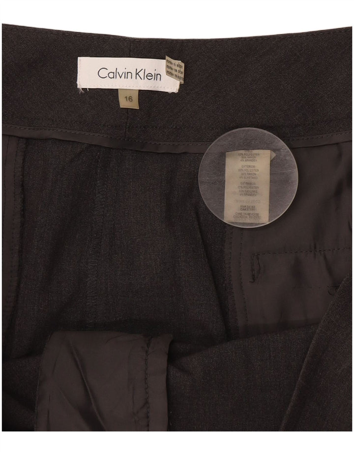 Calça feminina Calvin Klein Bootcut Suit US 16 XL W38 L32 cinza poliéster