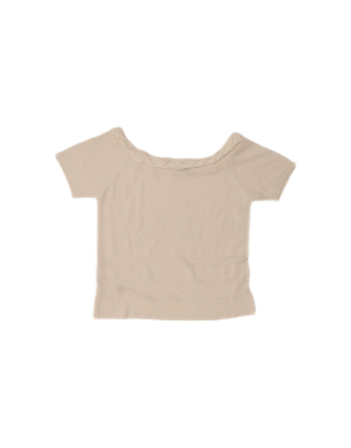 Blusa feminina TRUSSARDI Top UK 12 Médio Branco