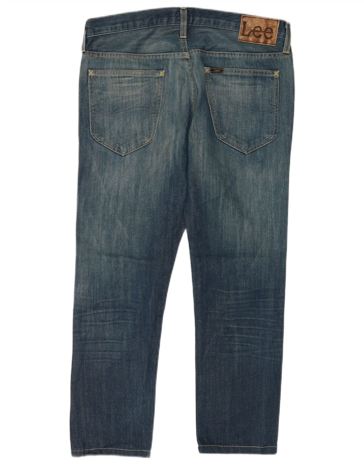 Lee Mens Daren Straight Jeans W33 L26 Azul Algodão