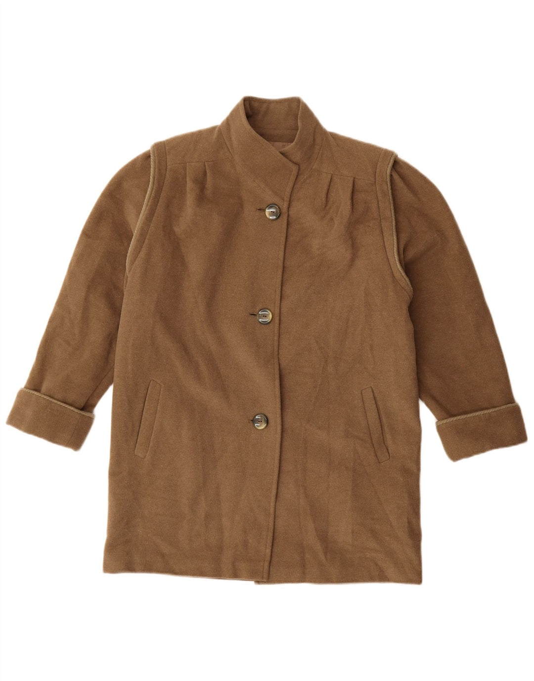 Sobretudo feminino vintage UK 16 grande bege