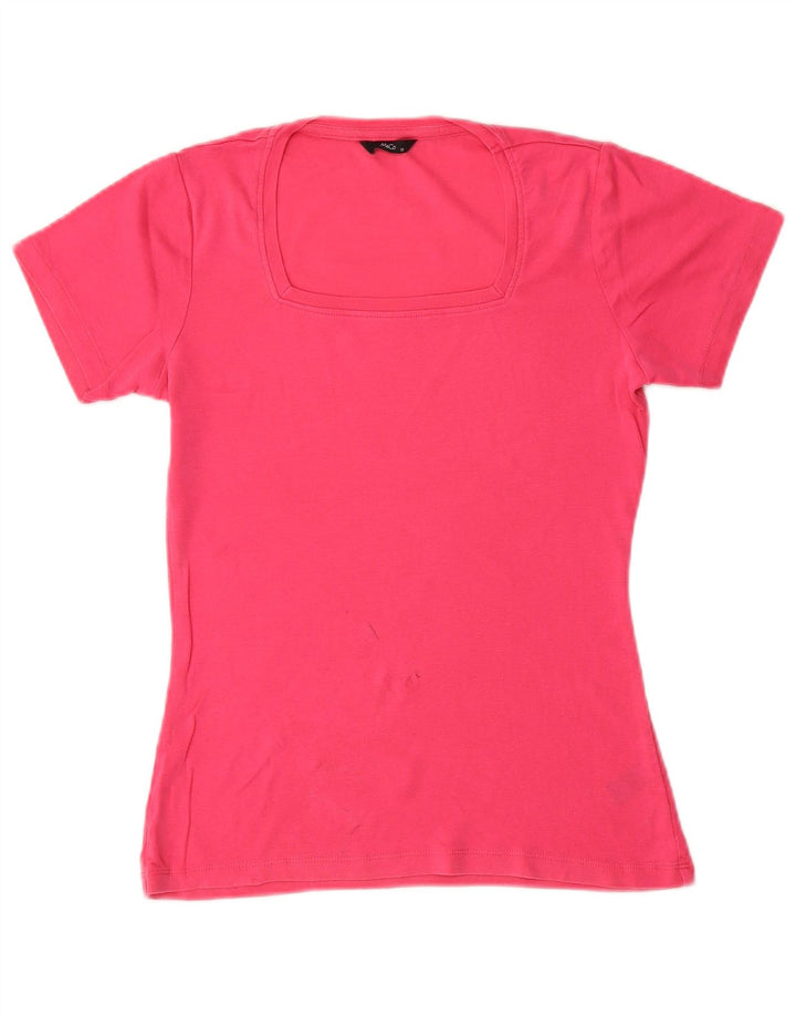 Camiseta feminina M&Co UK 10 pequeno algodão rosa