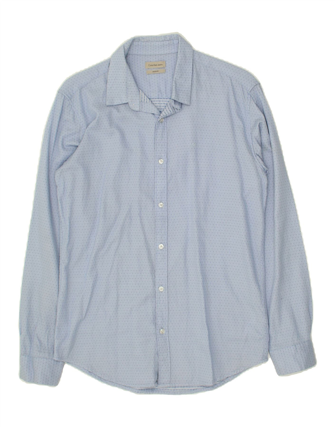 CALVIN KLEIN JEANS Mens Shirt Medium Blue Spotted Cotton Vintage Calvin Klein Jeans and Second-Hand Calvin Klein Jeans from Messina Hembry 