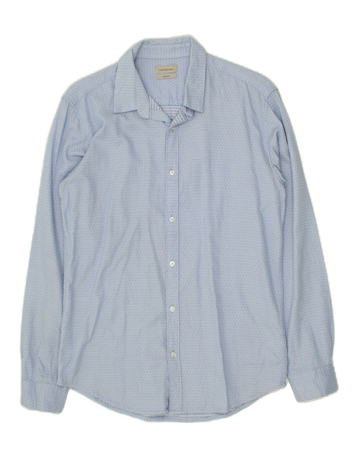 CALVIN KLEIN JEANS Mens Shirt Medium Blue Spotted Cotton Vintage Calvin Klein Jeans and Second-Hand Calvin Klein Jeans from Messina Hembry 