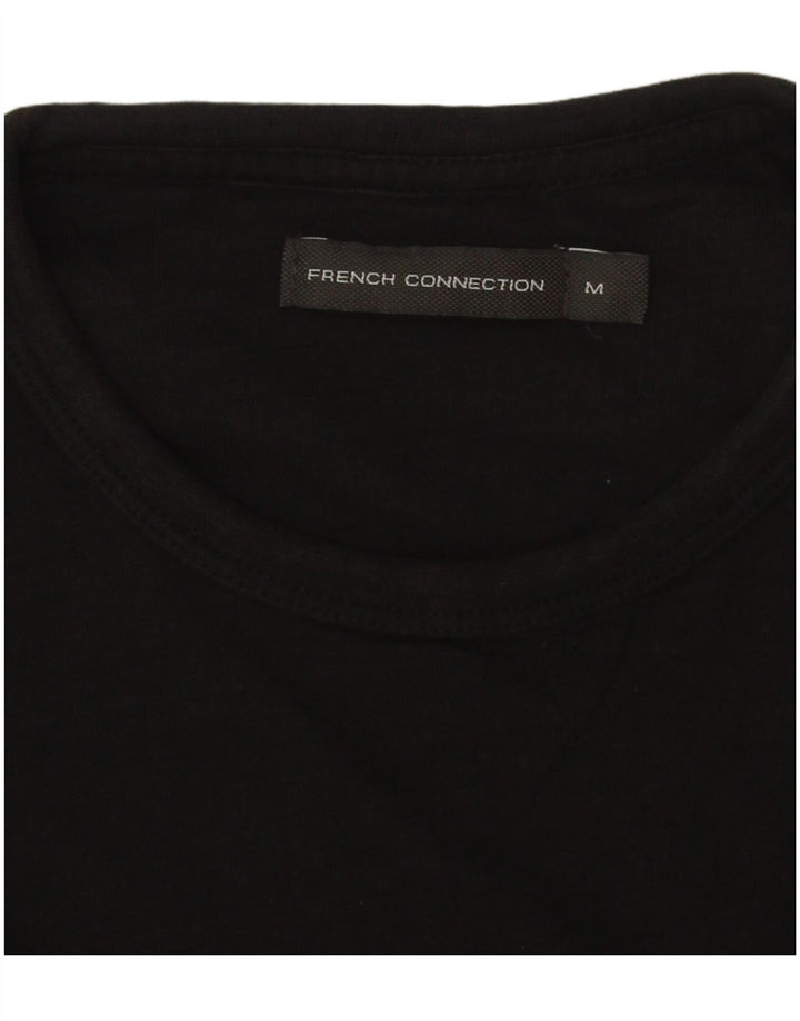 Camiseta masculina French Connection Top médio algodão preto