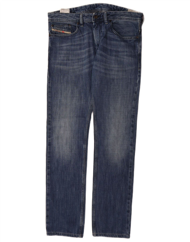 Diesel Mens Slim Jeans W32 L32 Azul Algodão