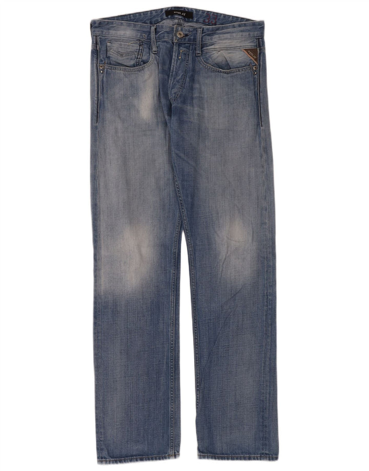 Replay Jeans reto feminino W33 L34 azul algodão