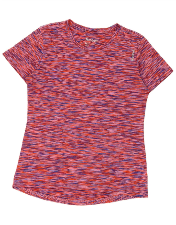 Camiseta feminina Reebok Top UK 12 poliéster manchado multicolorido médio
