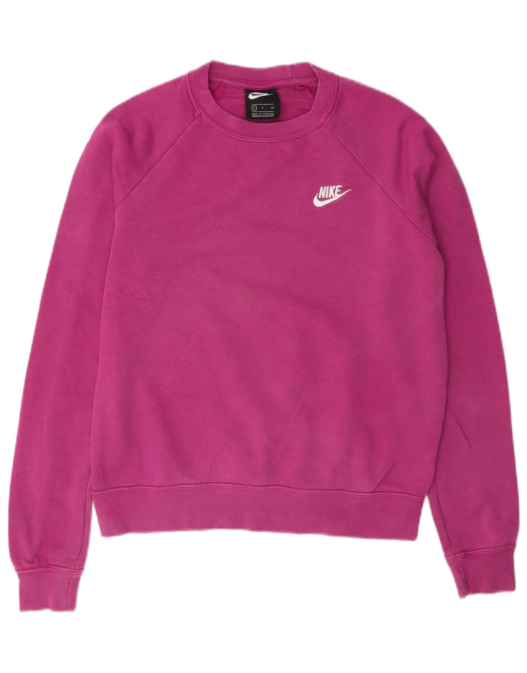 Nike feminino oversized moletom jumper reino unido 10 pequeno algodão rosa