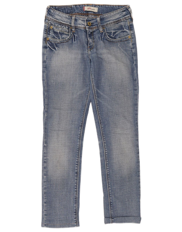 Calça jeans feminina Levi's 571 Slim W27 L34 azul algodão