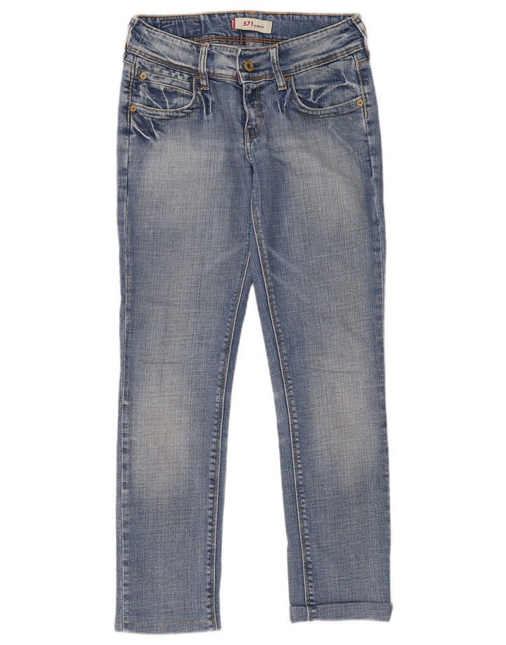 Calça jeans feminina Levi's 571 Slim W27 L34 azul algodão