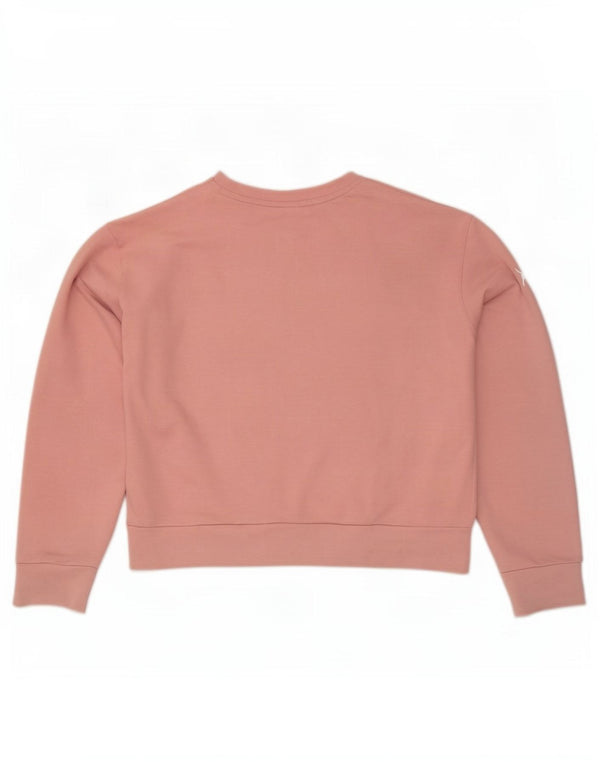Puma feminino Crank Crop moletom gráfico jumper UK 6 XS rosa