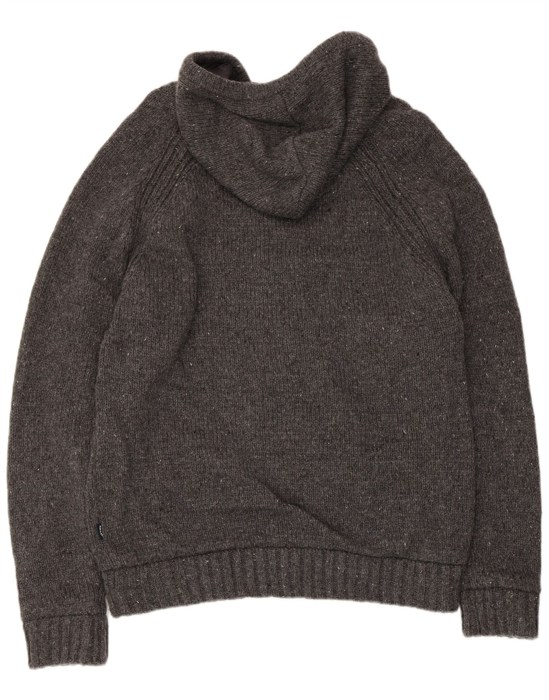 Suéter cardigan masculino com capuz Fat Face grande lã cinza