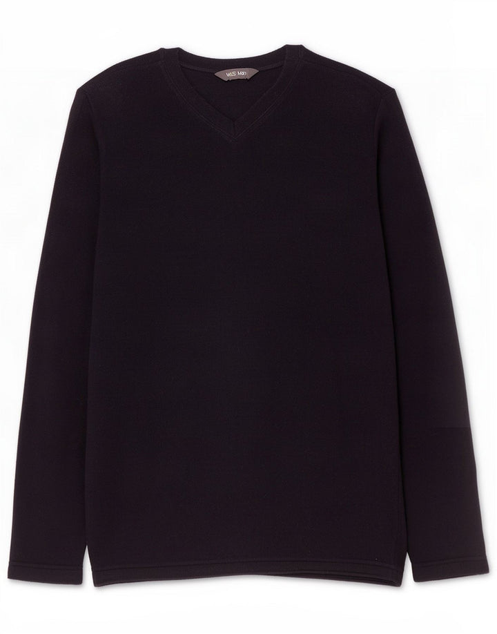 Marks & Spencer Mens Regular Fit Fleece Jumper Médio Poliéster Azul Marinho