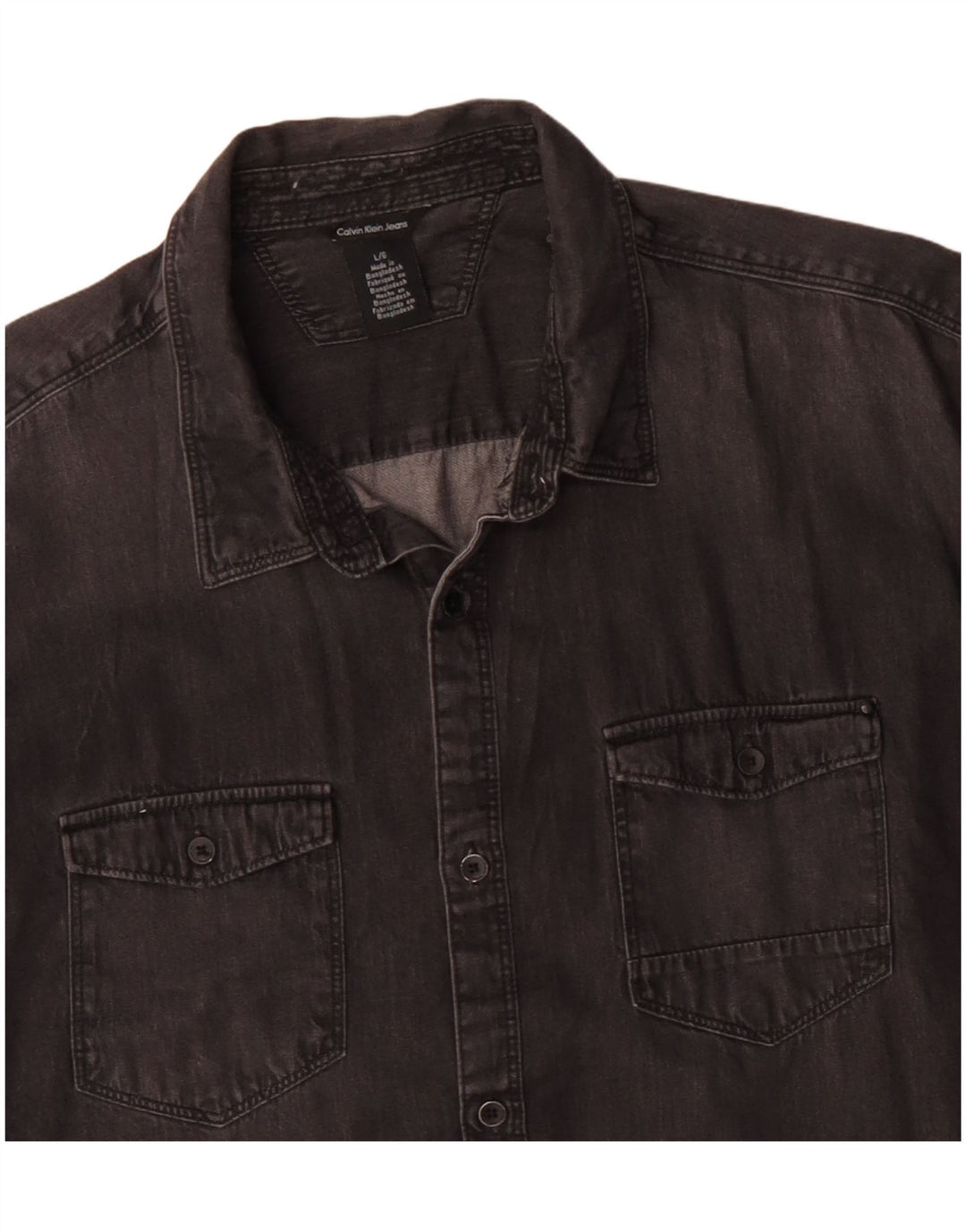 Camisa jeans masculina CALVIN KLEIN JEANS grande algodão preto