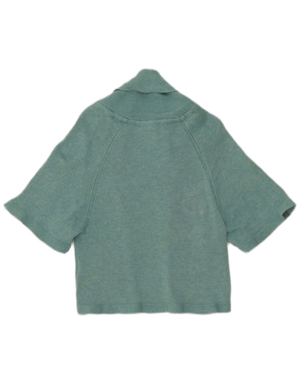 Suéter cardigan bolero feminino de manga curta Fat Face UK 10 azul pequeno