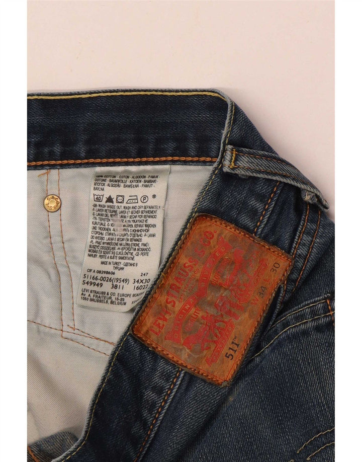 Calça Jeans Levis 511 Slim Masculina W34 L30 Azul Algodão