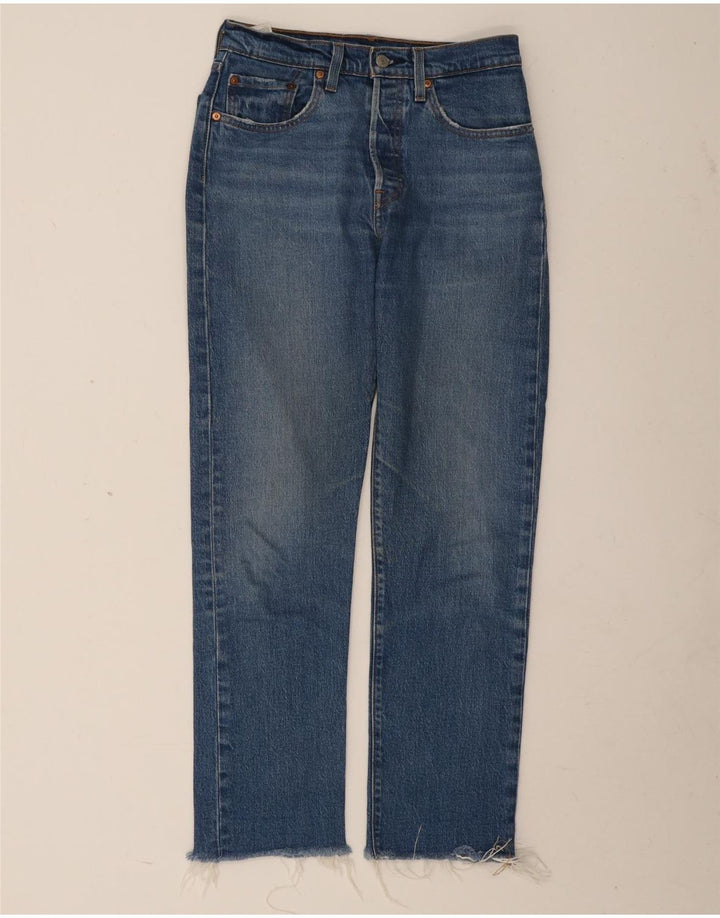 Calça jeans feminina Levi's 501 Straight W26 L28 azul algodão