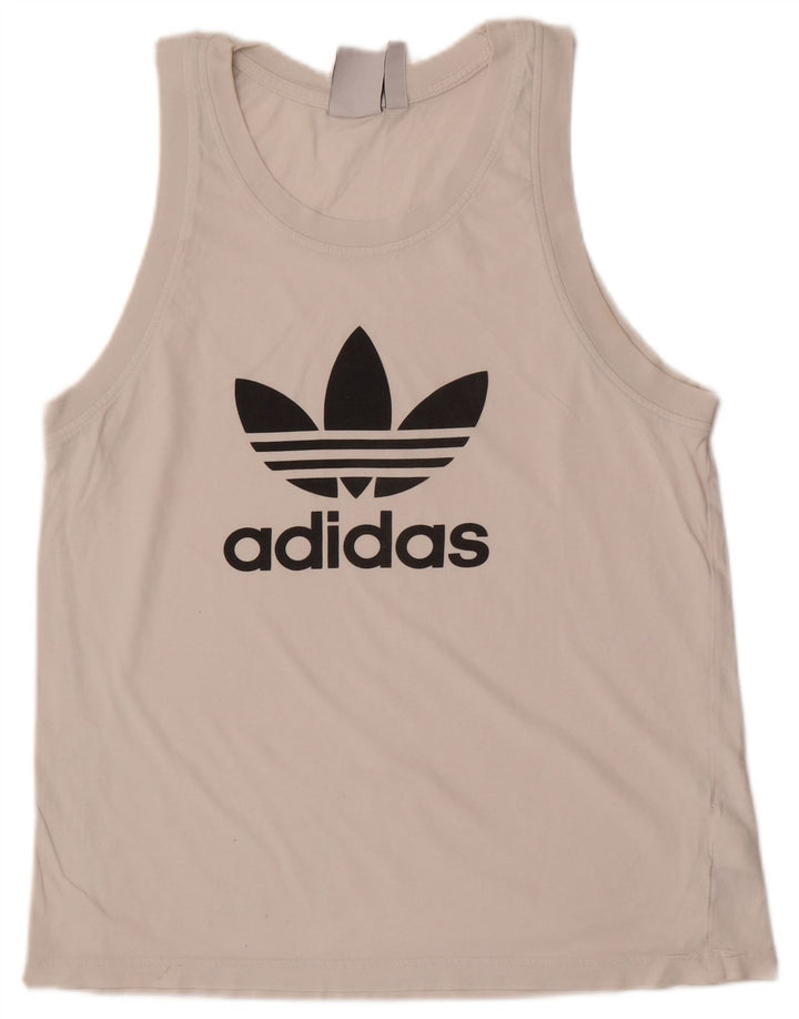 Adidas Mens Graphic Vest Top Médio Algodão Branco