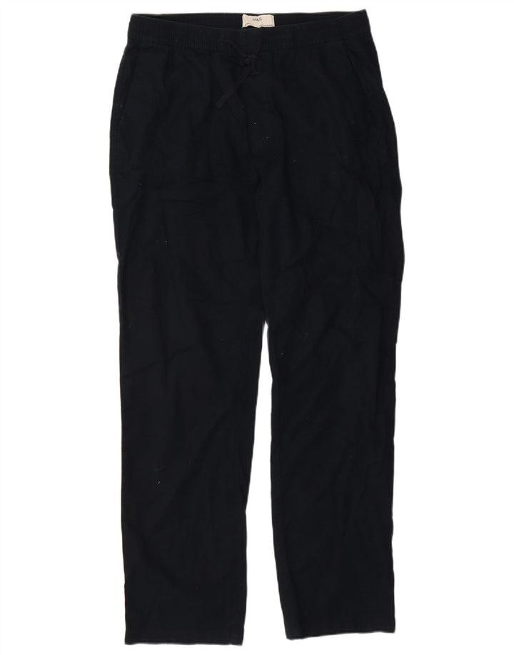 Calça chino reta feminina Marks & Spencer médio W30 L30 azul marinho