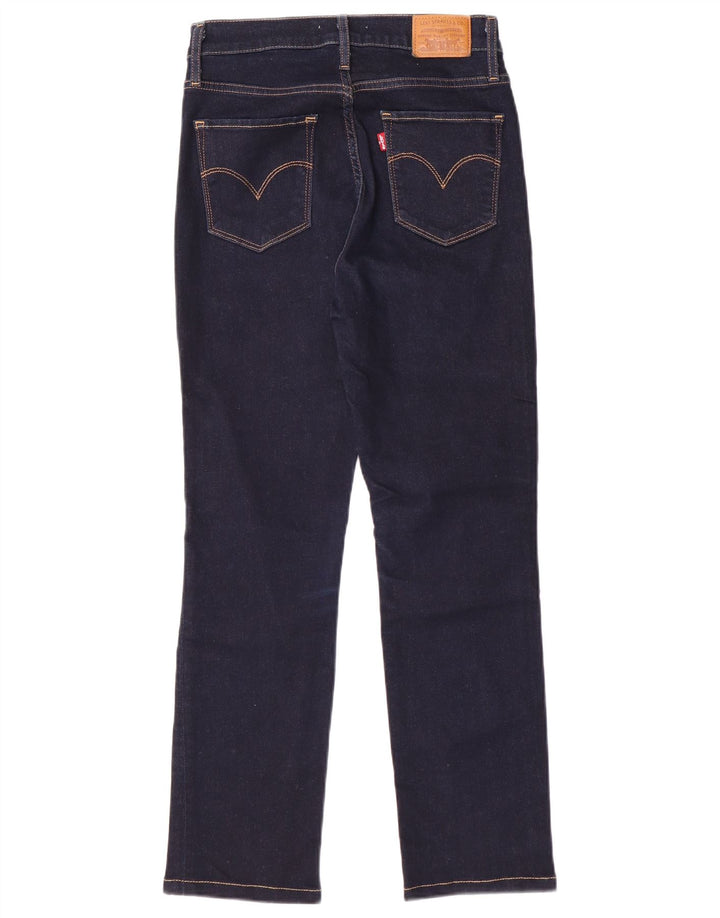 Calça jeans feminina LEVI'S 724 de cintura alta reta W28 L26 algodão azul marinho