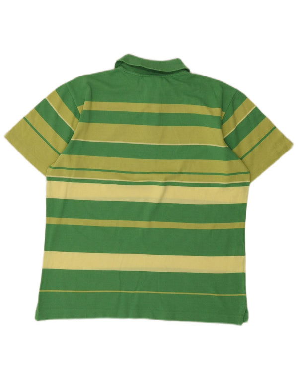 Pólo Lacoste Menino 13-14 Anos Listrado Verde Algodão