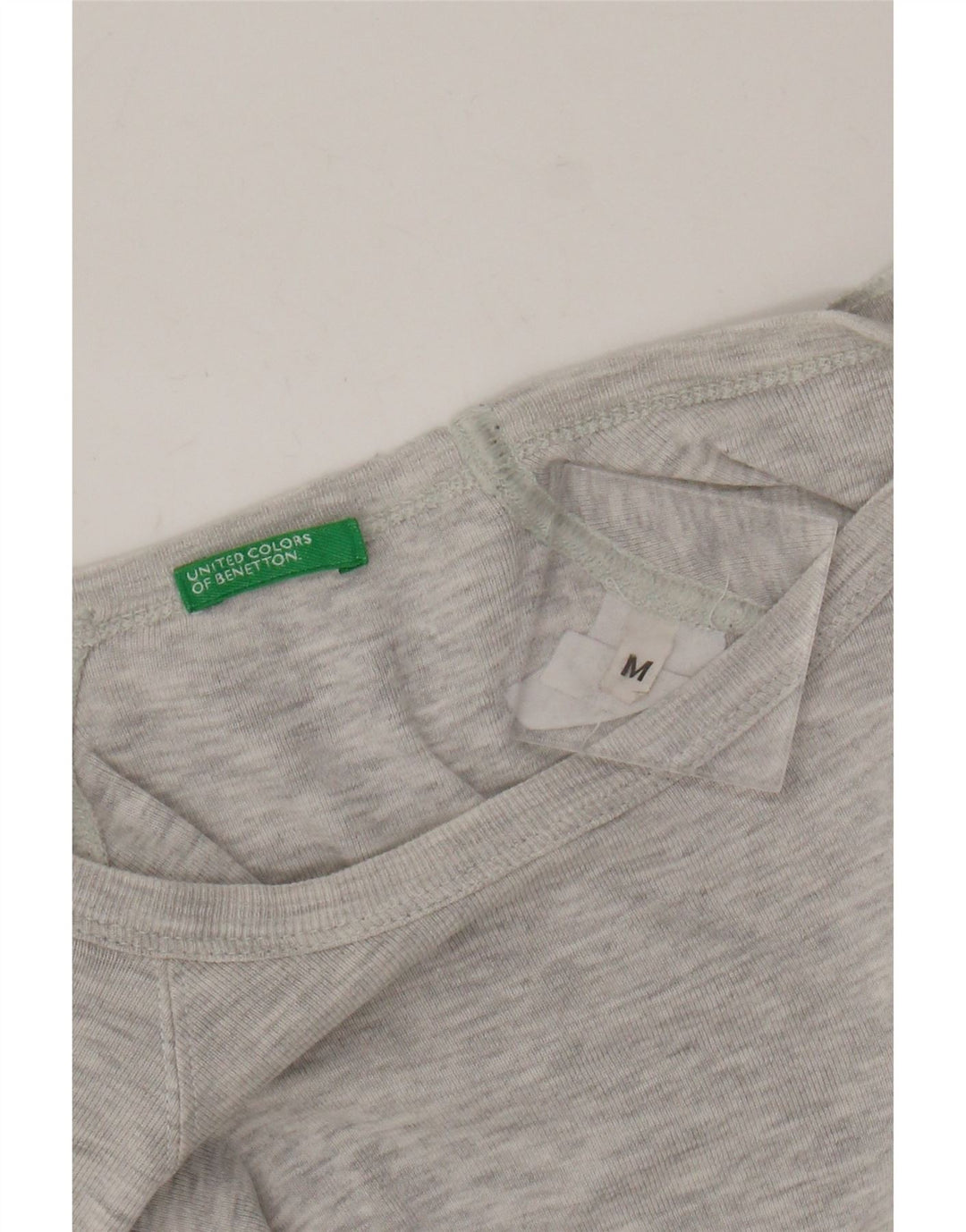 Camiseta feminina Benetton UK 12 cinza médio manchado