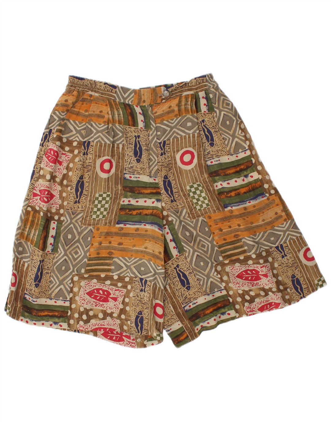 Shorts casual feminino VINTAGE de cintura alta IT 46 grande W28 multicolorido