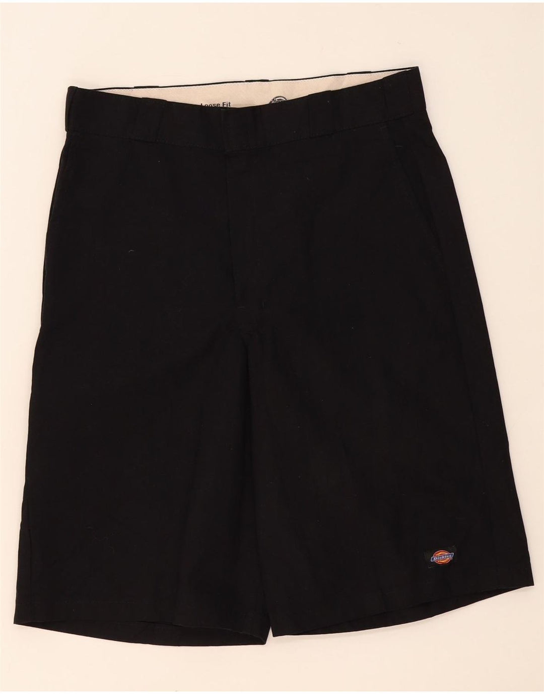 DICKIES Mens Loose Fit Cargo Shorts W34 Grande Poliéster Preto