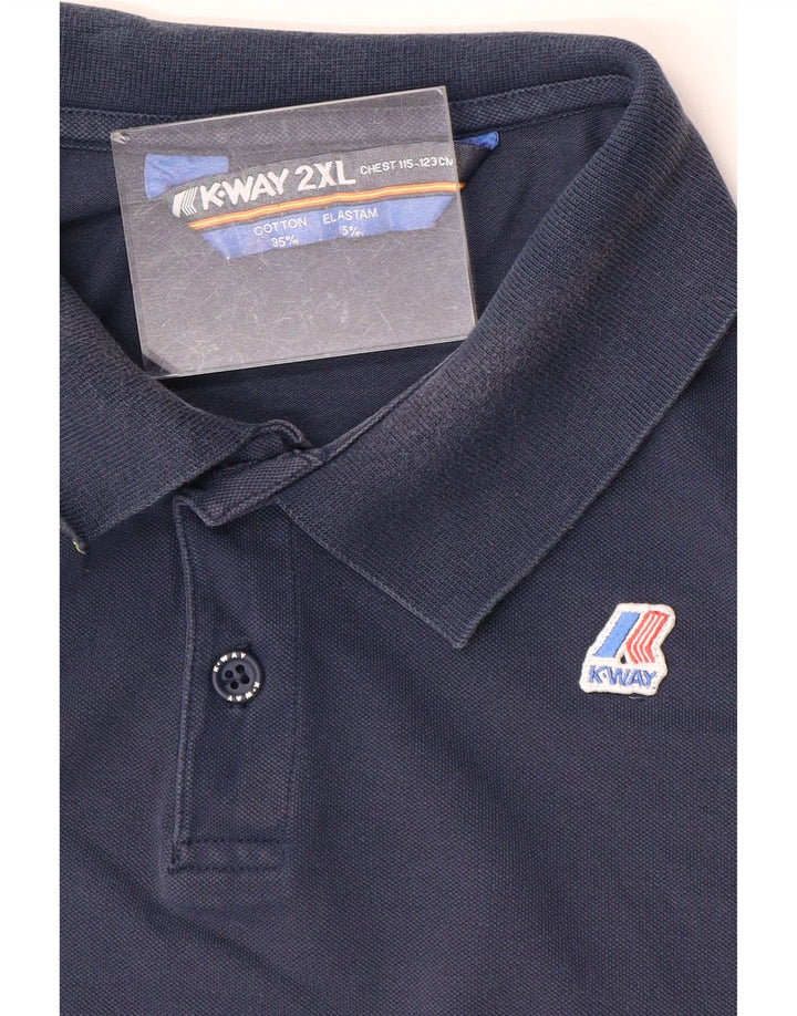 Camisa polo masculina K-Way 2XL algodão azul marinho