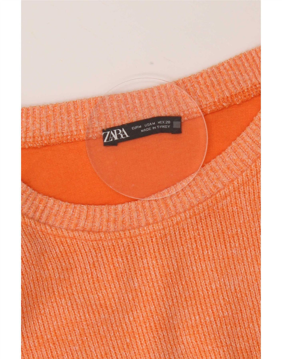 Zara Womens Crop Top Manga Longa Reino Unido 14 Médio Laranja