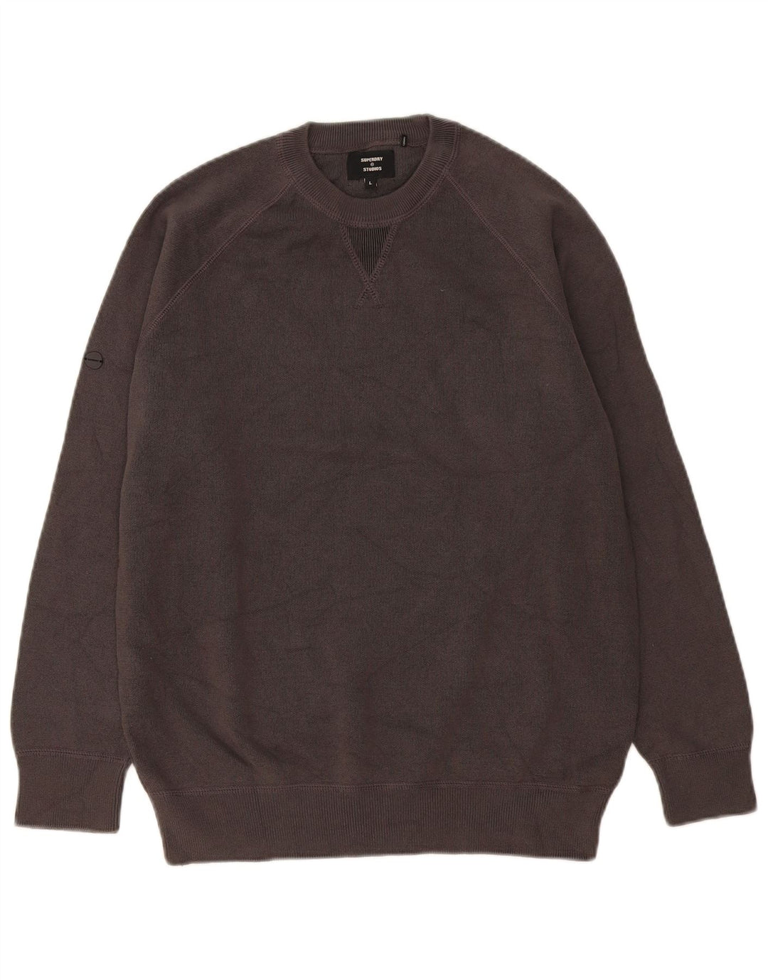 Superdry moletom masculino jumper grande algodão cinza