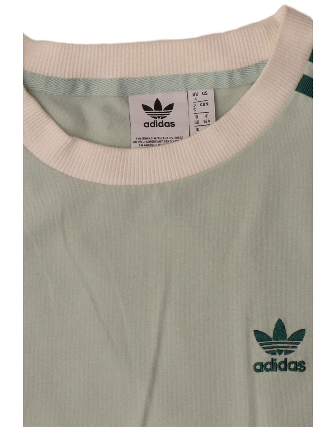 ADIDAS Womens Top Manga Longa UK 4 XS Verde