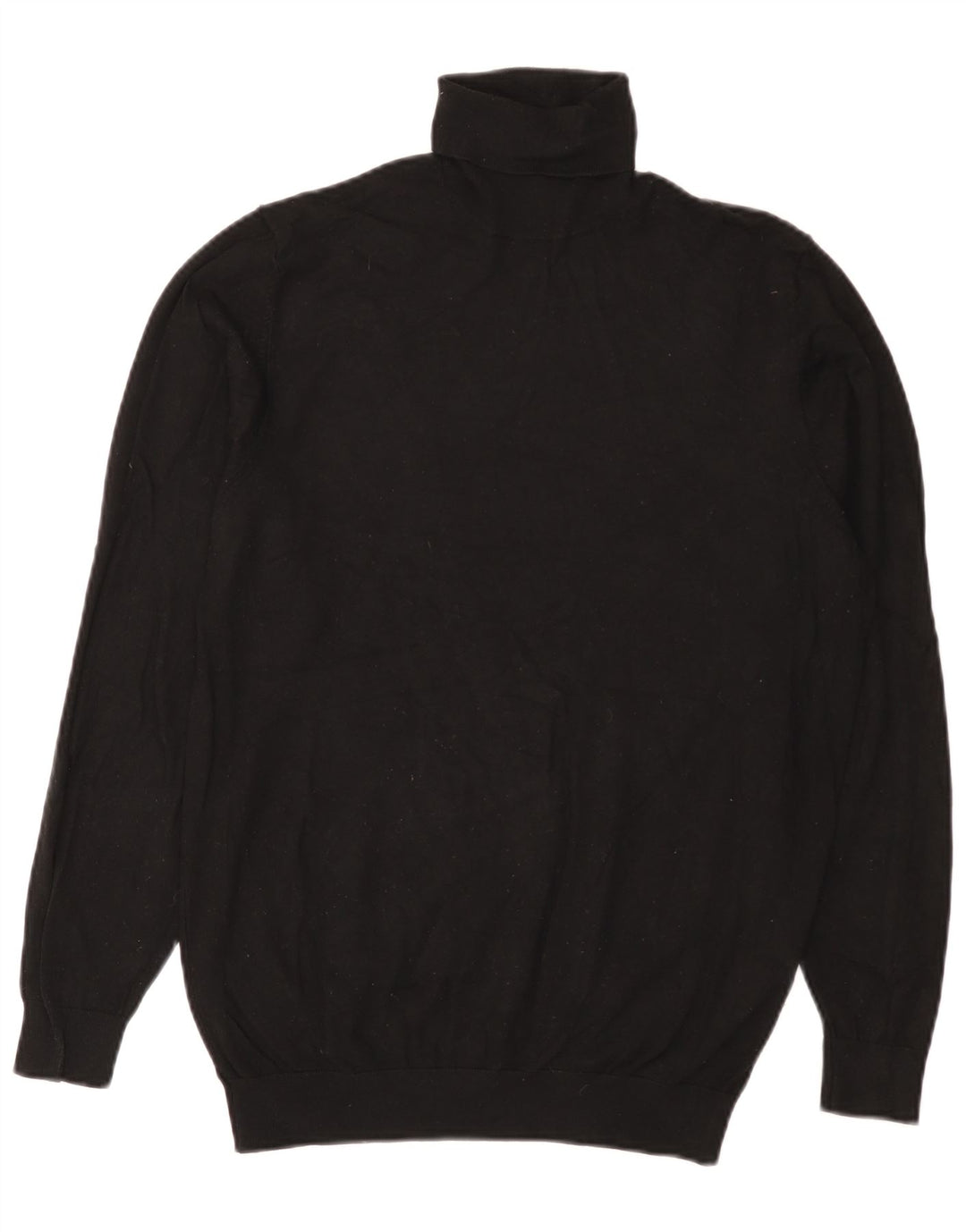 Zara Suéter masculino com gola redonda e viscose preta média