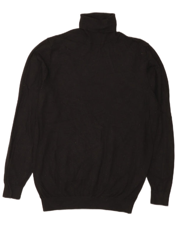 Zara Suéter masculino com gola redonda e viscose preta média