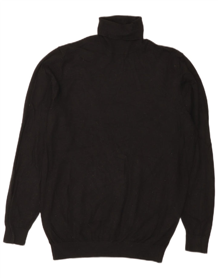 Zara Suéter masculino com gola redonda e viscose preta média