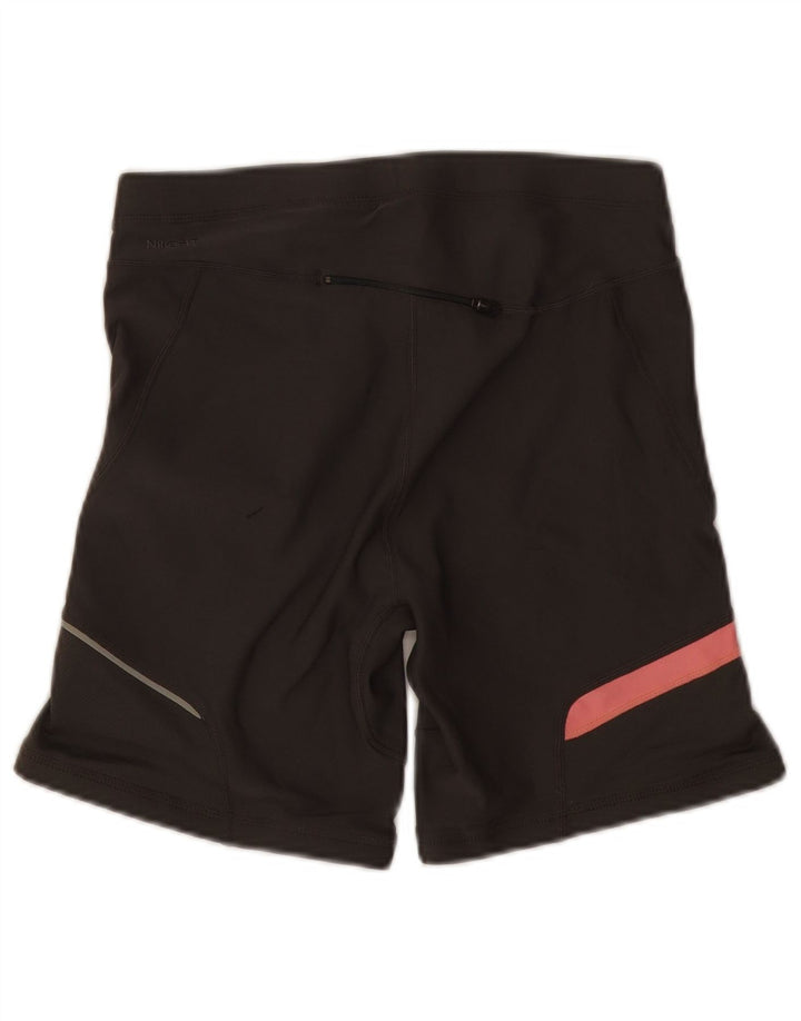 Shorts esportivos femininos Nike UK 10/12 médio preto colorblock poliéster