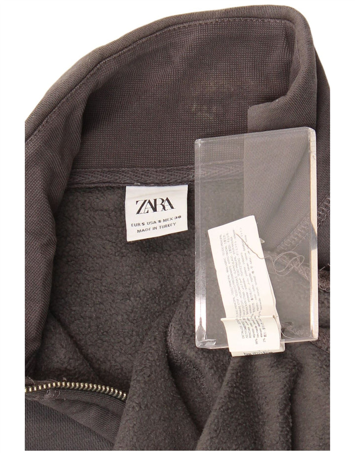 Moletom masculino Zara com zíper e gola em poliéster cinza pequeno