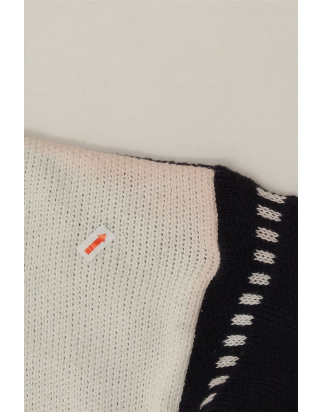 ALBA MODA Womens Crew Neck Jumper Sweater IT 48 XL White Colourblock Vintage Alba Moda and Second-Hand Alba Moda from Messina Hembry 