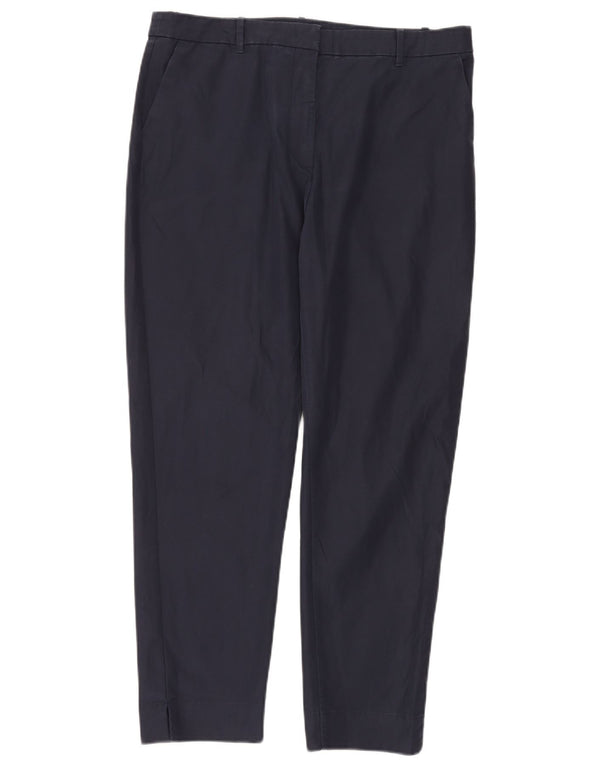 Marks & Spencer Womens High Waist Chino Trousers UK 16 Large W34 L28 Navy B