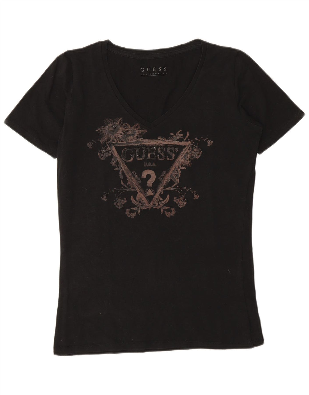 Camiseta feminina Guess com estampa gráfica UK 12 médio preto