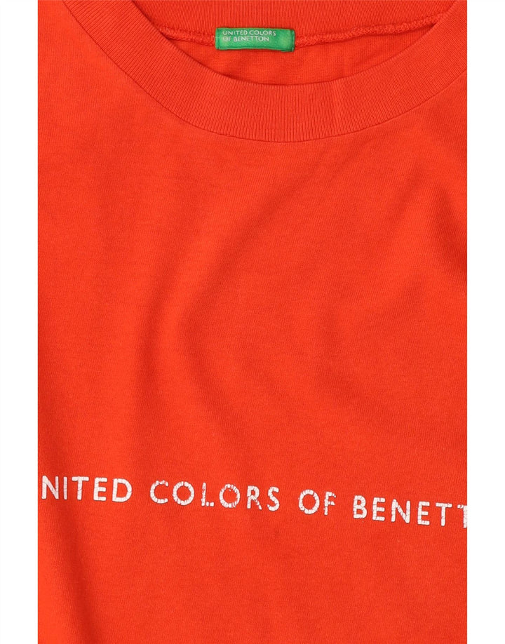 Camiseta gráfica masculina Benetton grande laranja