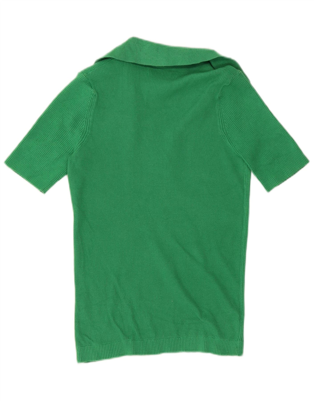 Camisa polo feminina de malha Marks & Spencer Reino Unido 8 pequena verde