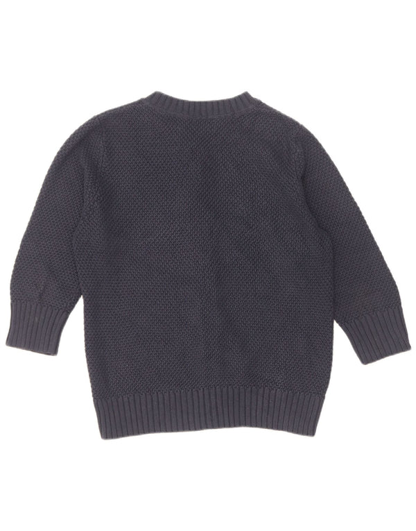 Suéter cardigã feminino L.L.Bean manga 3/4 Reino Unido 14 algodão azul marinho médio