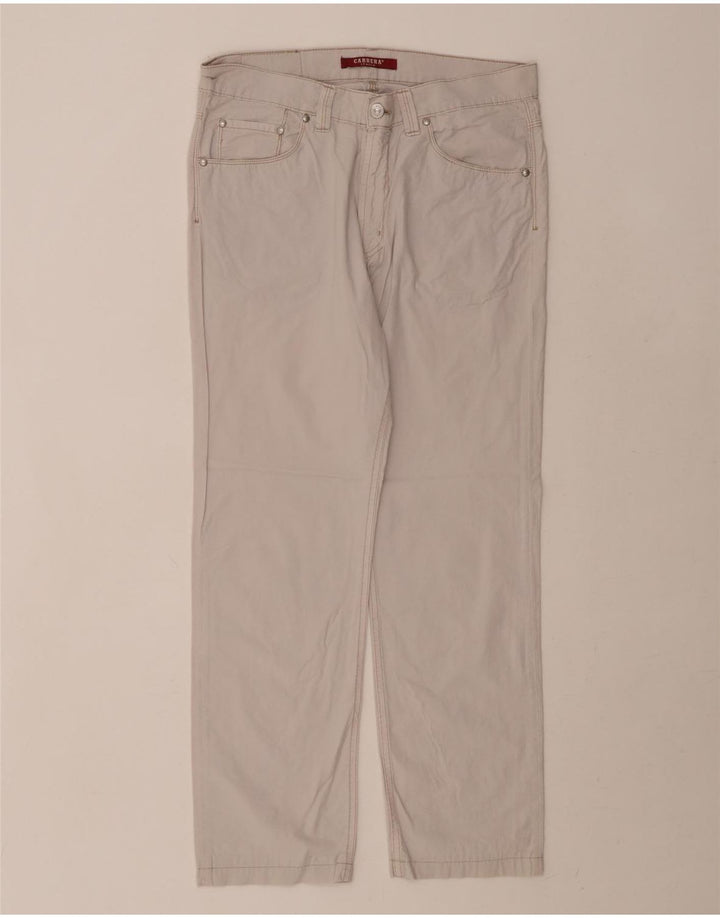 CARRERA Mens Straight Casual Trousers W33 L28 Off White Cotton Vintage Carrera and Second-Hand Carrera from Messina Hembry 