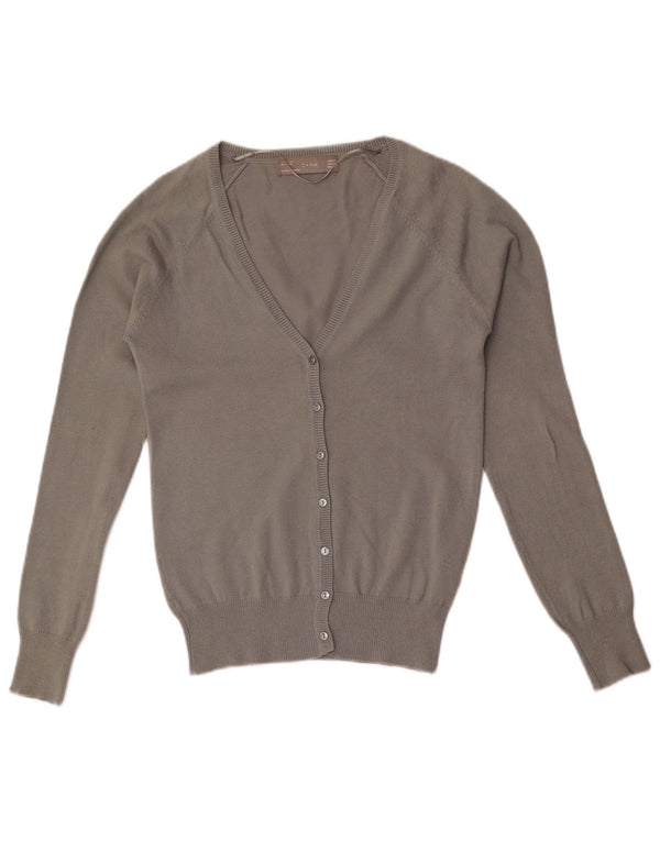 Suéter cardigã feminino Zara UK 6 XS algodão cinza